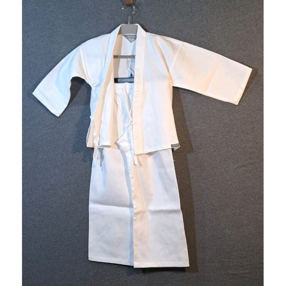Century Martial Arts Kids White Karate Gi Uniform Set Size 00 Cotton Blend